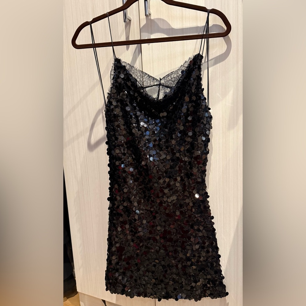 NWT Zara Black Sequin Mini Dress